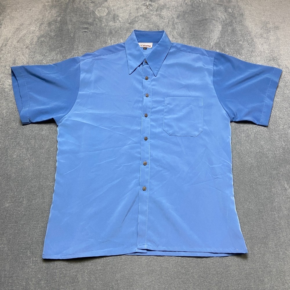 Vintage Lavana Shirt Mens Large Blue Button Up Business Formal Chest Pocket